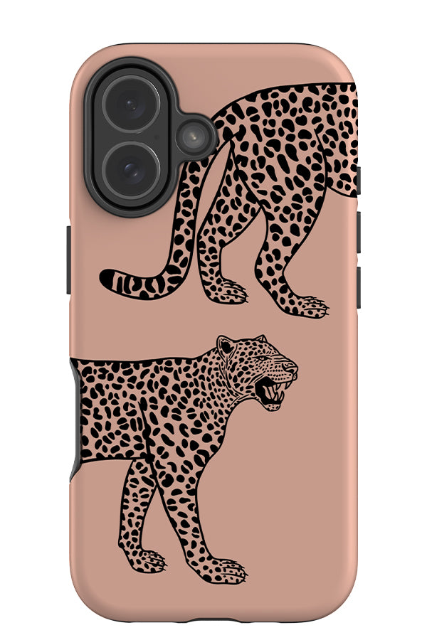 Leopard Placement Tough Phone Case (Pink) | Harper & Blake