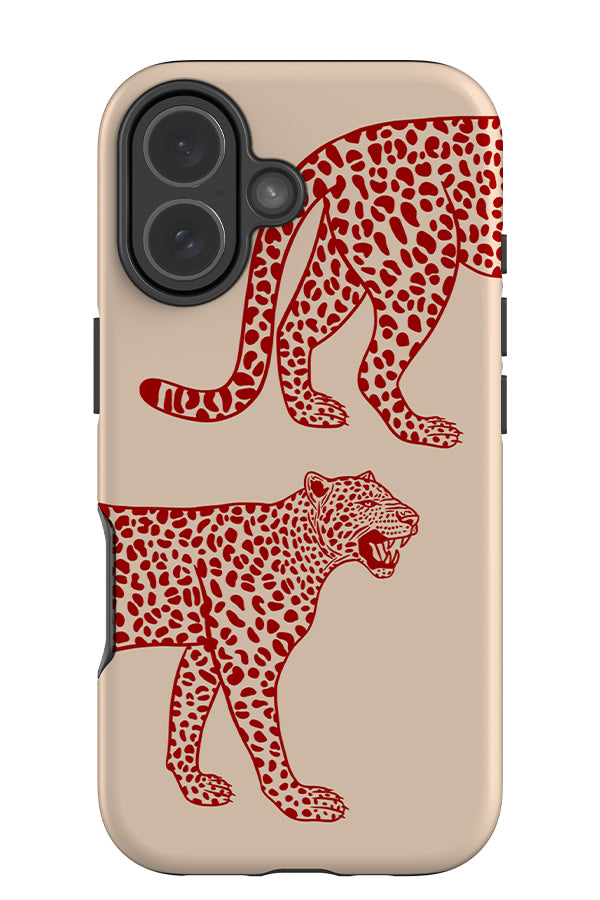 Leopard Placement Tough Phone Case (Red) | Harper & Blake
