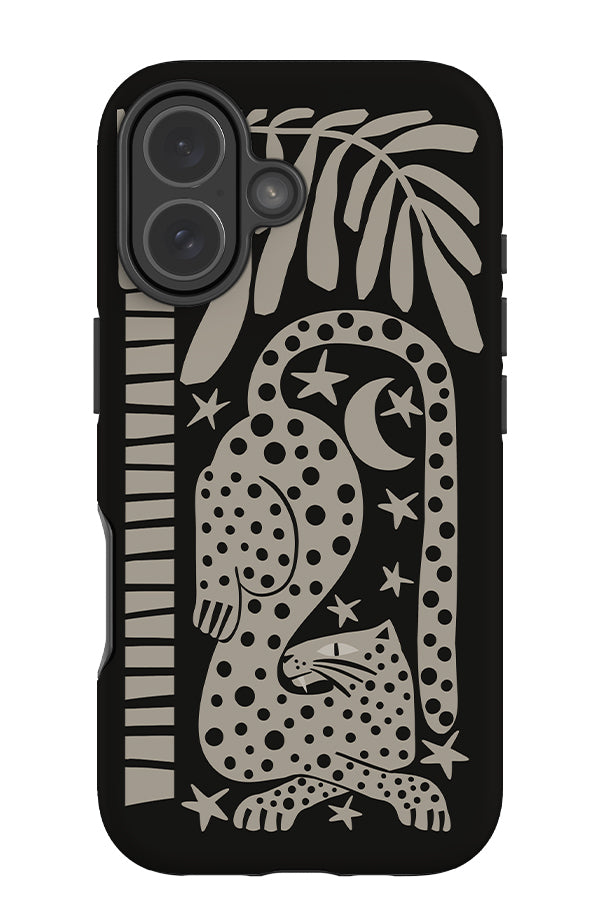 Lounging Jungle Leopard Tough Phone Case (Black) | Harper & Blake
