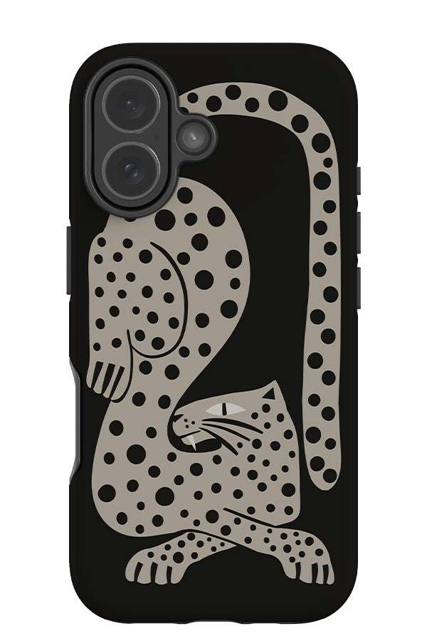 Lounging Leopard Tough Phone Case (Black) | Harper & Blake
