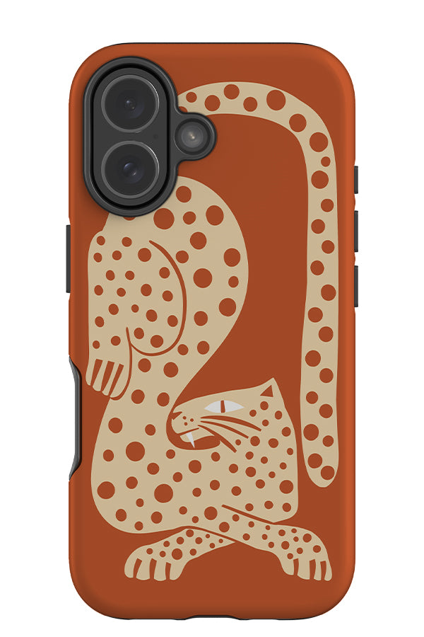 Lounging Leopard Tough Phone Case (Burnt Orange) | Harper & Blake