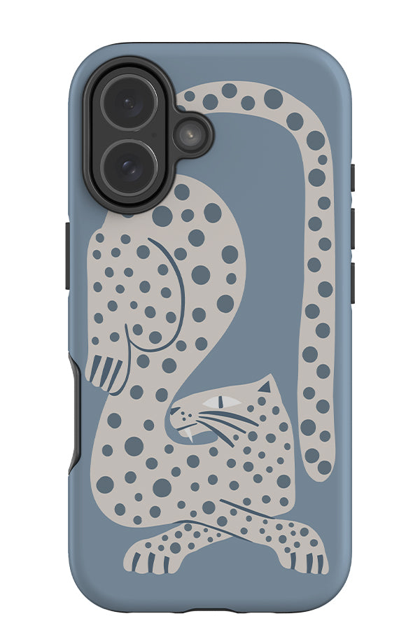 Lounging Leopard Tough Phone Case (Dusty Blue) | Harper & Blake