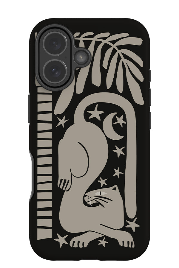 Lounging Leopard With Plants Tough Phone Case (Black) | Harper & Blake