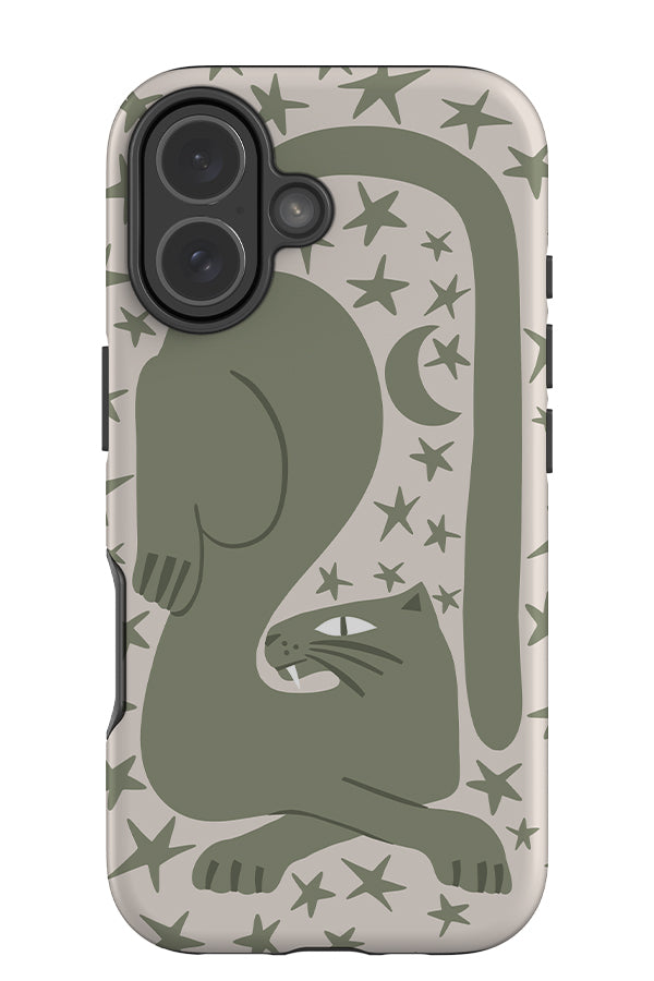 Lounging Leopard with Stars Tough Phone Case (Moss Green) | Harper & Blake