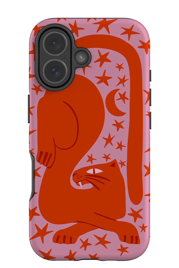 Lounging Leopard with Stars Tough Phone Case (Pink) | Harper & Blake