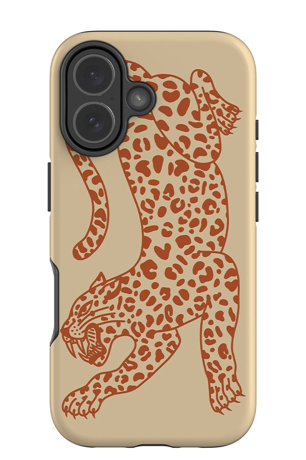 Pouncing Leopard Placement Tough Phone Case (Burnt Orange) | Harper & Blake