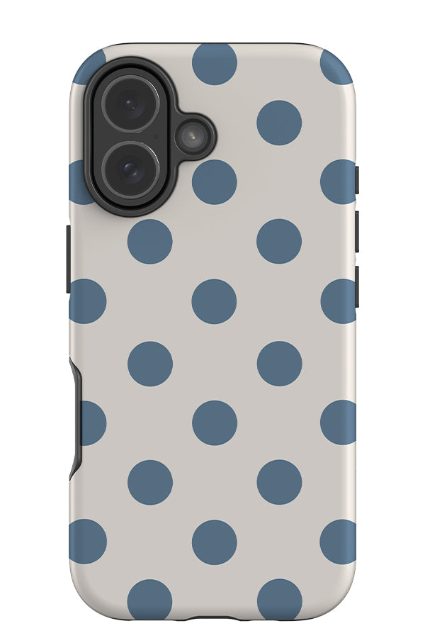 Soft Dots Tough Phone Case (Ivory Dusty Blue) | Harper & Blake