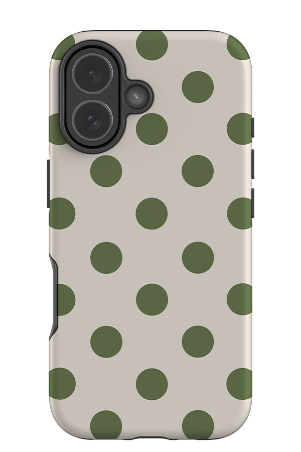 Soft Dots Tough Phone Case (Linen Moss Green) | Harper & Blake