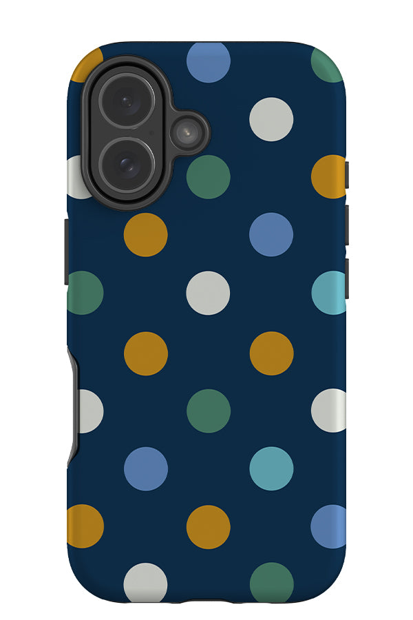 Soft Dots Tough Phone Case (Navy Multicolour) | Harper & Blake
