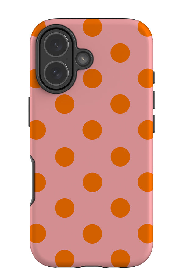 Soft Dots Tough Phone Case (Pink Orange) | Harper & Blake