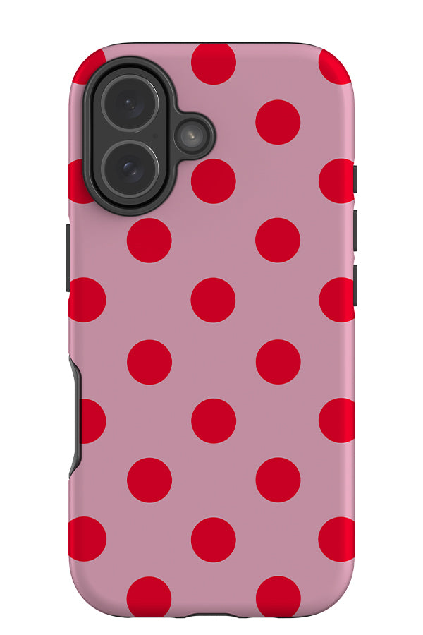 Soft Dots Tough Phone Case (Pink Red) | Harper & Blake