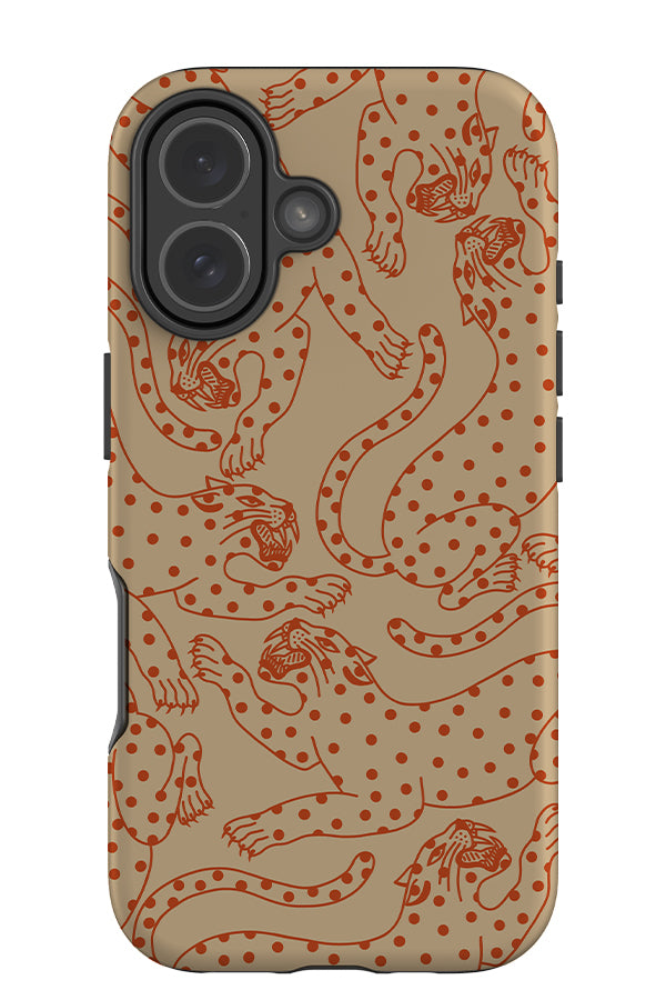 Spotty Leopard Scatter Tough Phone Case (Burnt Orange) | Harper & Blake