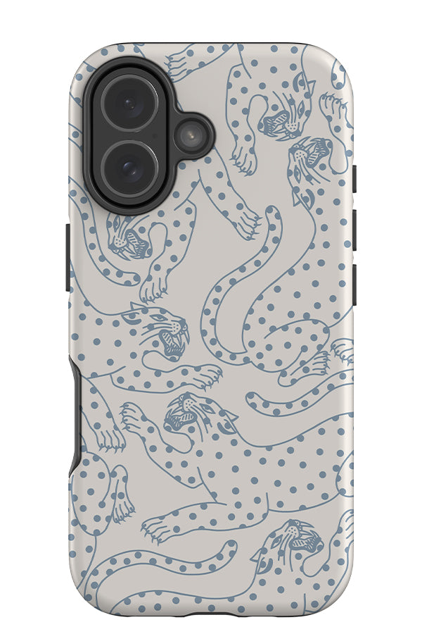 Spotty Leopard Scatter Tough Phone Case (Dusty Blue) | Harper & Blake