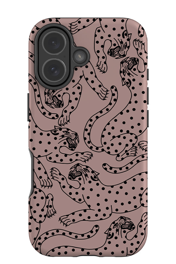 Spotty Leopard Scatter Tough Phone Case (Pink & Black) | Harper & Blake