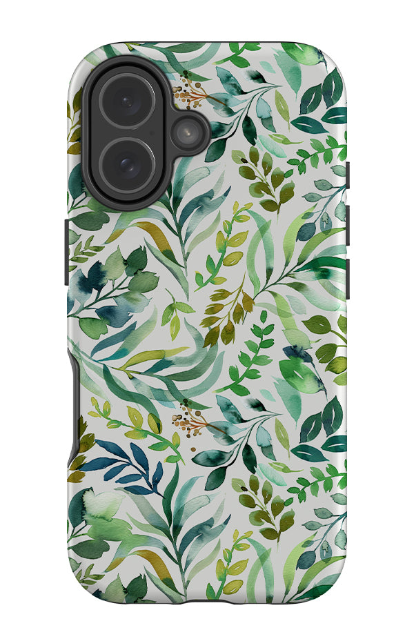 Watercolour Botanical Leaves By Ninola Design Tough Phone Case (Green) | Harper & Blake