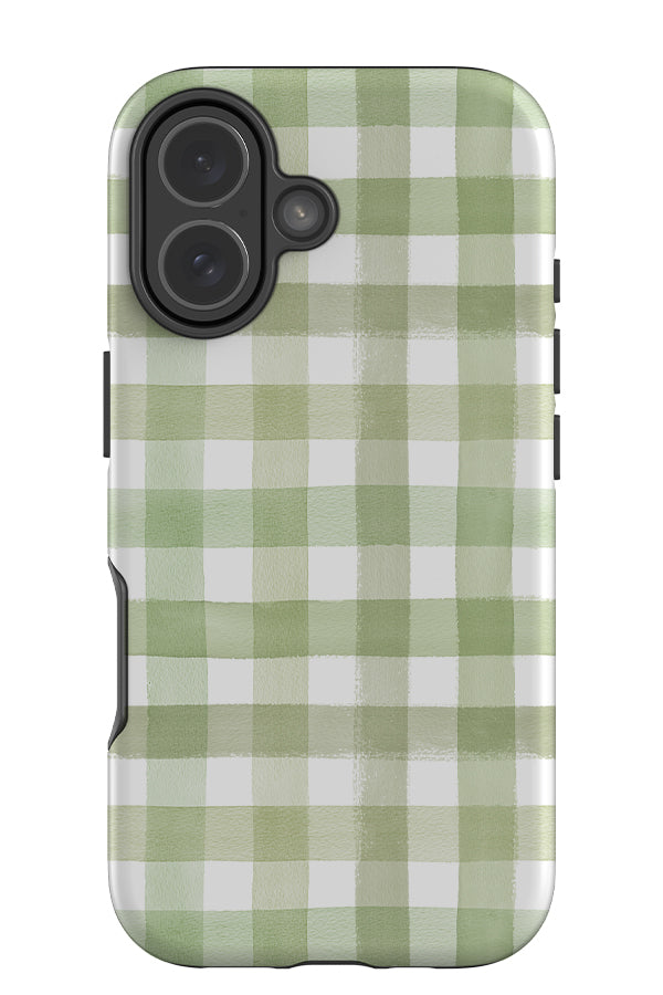 Watercolour Gingham By Ninola Design Tough Phone Case (Sage Green) | Harper & Blake