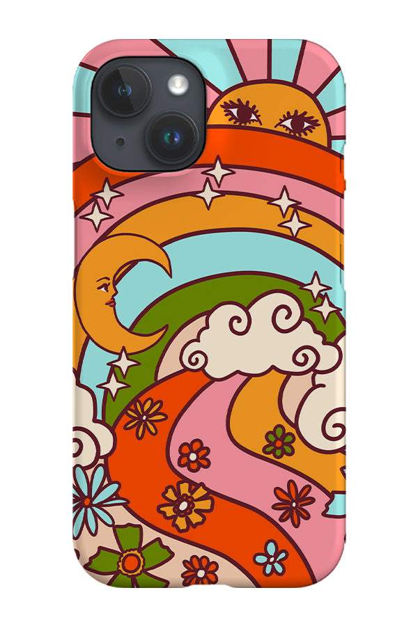 70s Rainbow Sun and Moon Phone Case (Bright Rainbow) | Harper & Blake