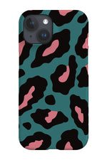 Abstract Animal Print Phone Case (Green & Pink)