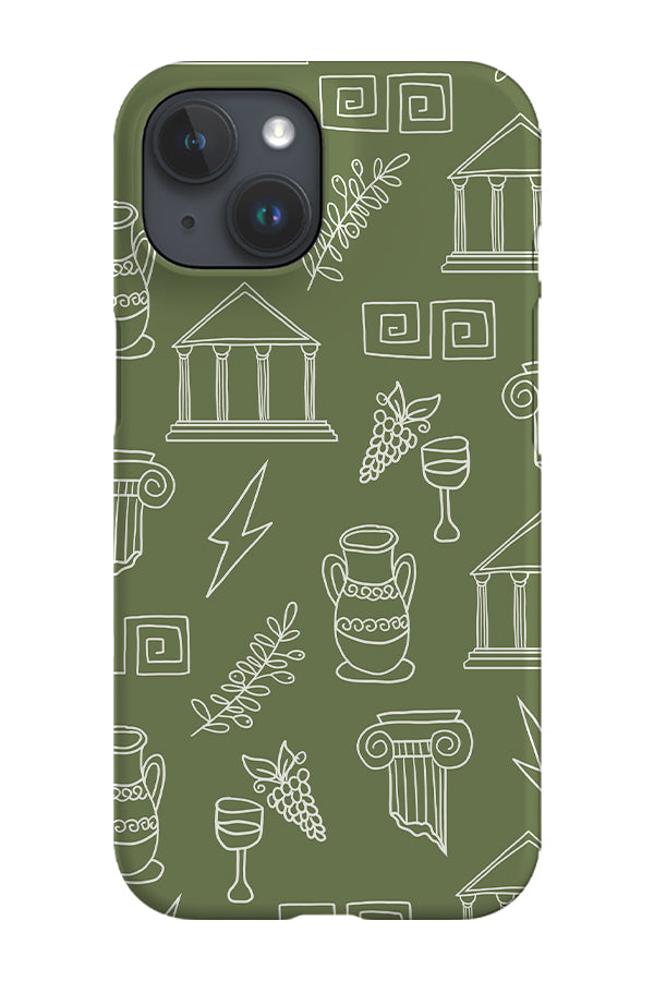 Ancient Greek Doodle Phone Case (Green) | Harper & Blake