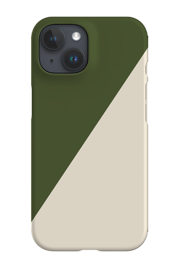 Colour Block Diagonal Phone Case (Green & Beige) | Harper & Blake