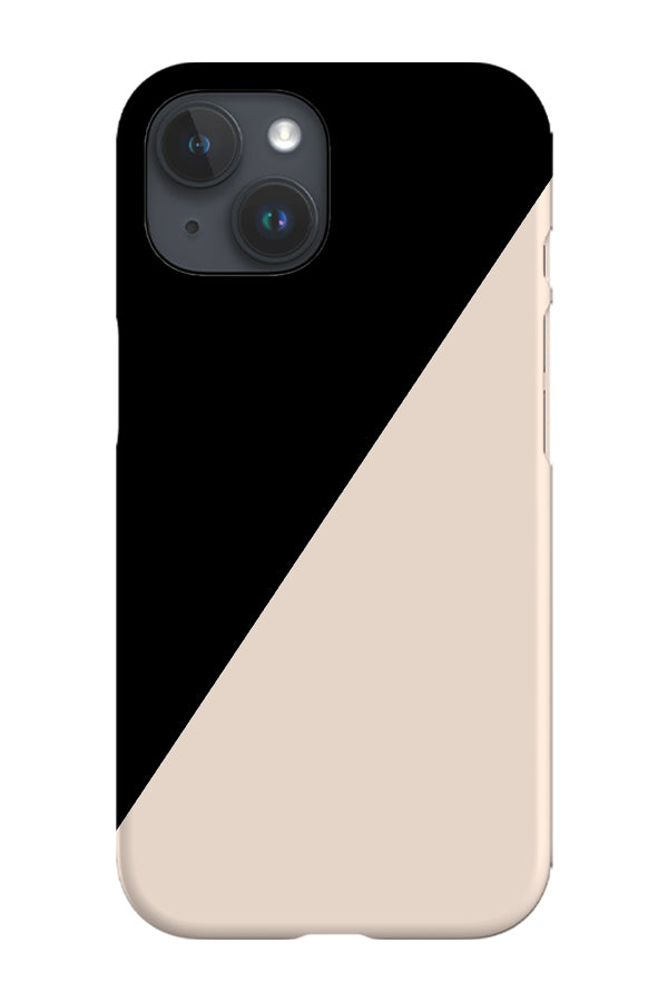 Colour Block Diagonal Phone Case (Peach Black)
