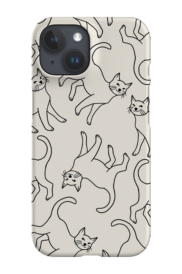 Cats Line Art Phone Case (Cream) | Harper & Blake