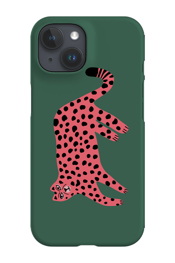 Cheetah Pose Phone Case (Green Pink)