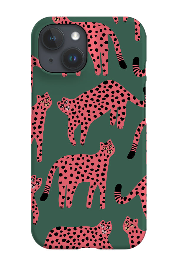 Cheetah Scatter Phone Case (Green Pink)