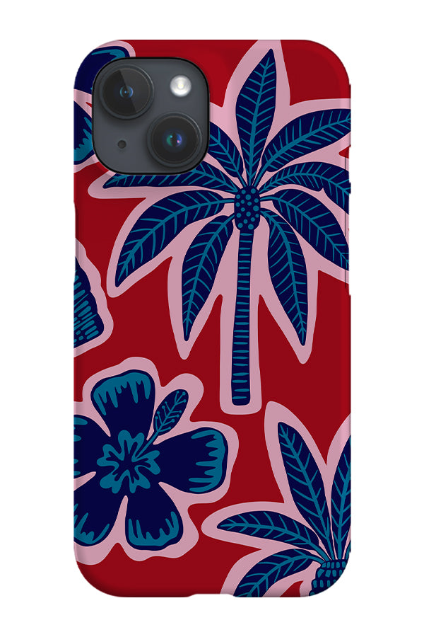 Collage Palm Phone Case (Red & Pink) | Harper & Blake