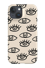 Cubism Eyes Phone Case (Cream)