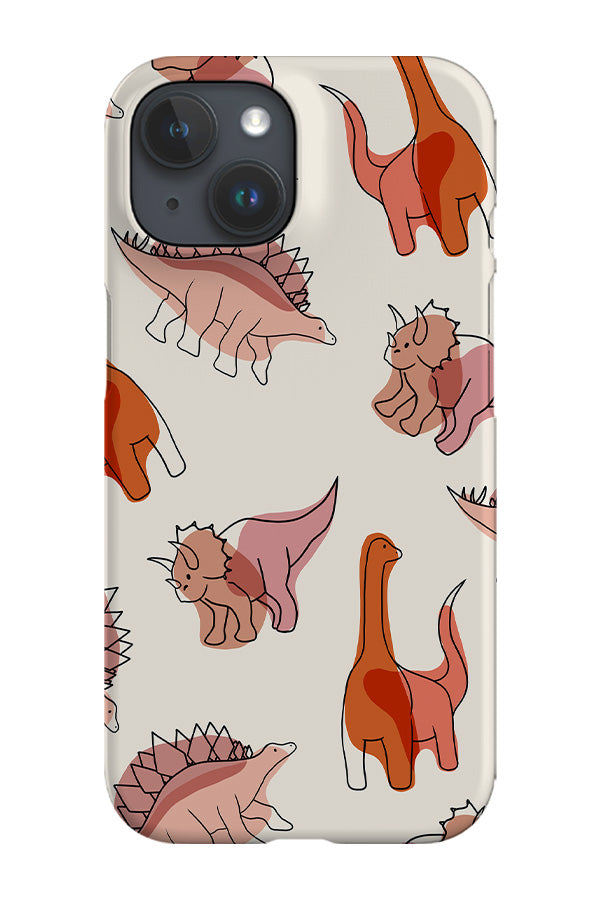 Dinosaur Colour Line Art Phone Case (Red) | Harper & Blake