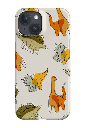 Dinosaur Colour Line Art Phone Case (Yellow) | Harper & Blake