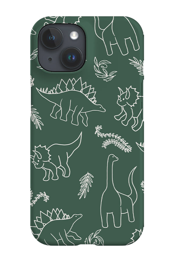 Dinosaur Line Art Phone Case (Khaki)