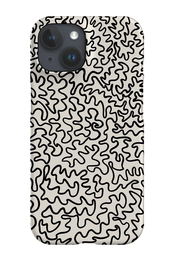Doodle Line Art Phone Case (Monochrome)