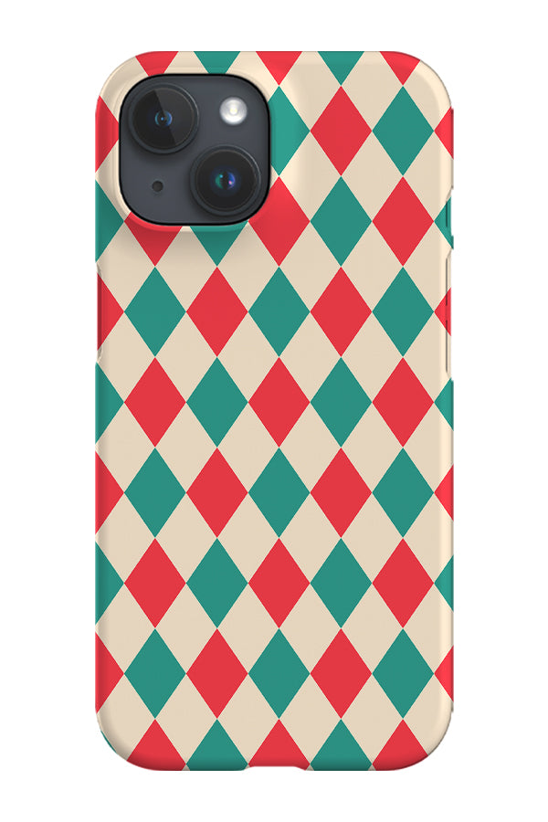 Diamond Harlequin Phone Case (Green Red) | Harper & Blake