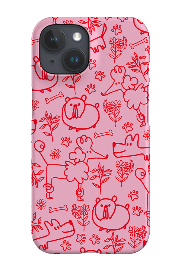 Doodle Dogs Park Phone Case (Pink)