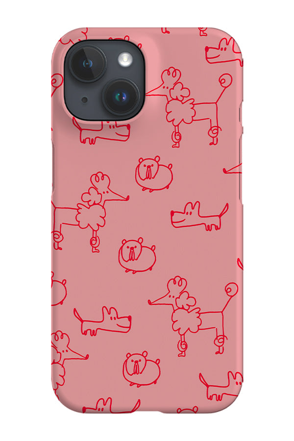 Doodle Dogs Scatter Phone Case (Peach) | Harper & Blake