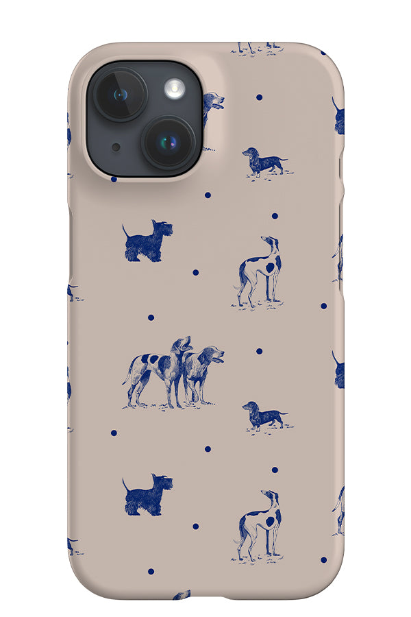 Dotty Dogs iPhone Phone Case (Beige Blue) | Harper & Blake