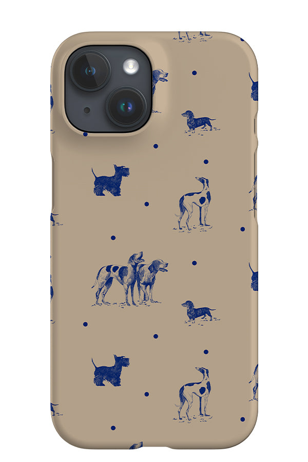 Dotty Dogs iPhone Phone Case (Tan Blue) | Harper & Blake