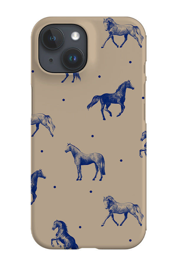 Dotty Horses Phone Case (Tan Blue) | Harper & Blake