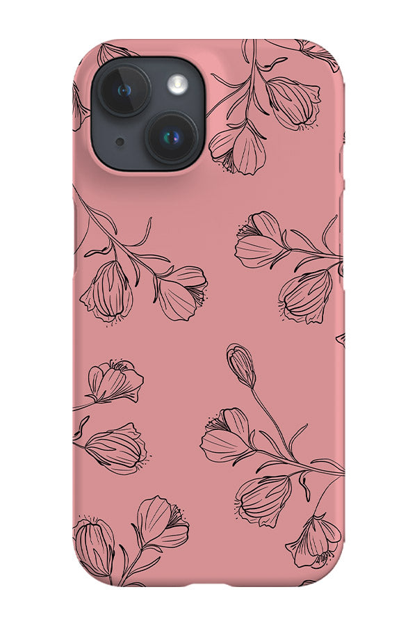 Floral Blooms Line Art Phone Case (Pink)
