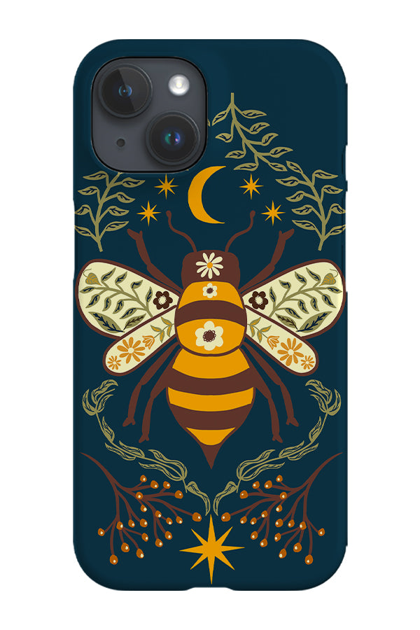 Floral Bee Phone Case (Blue) | Harper & Blake