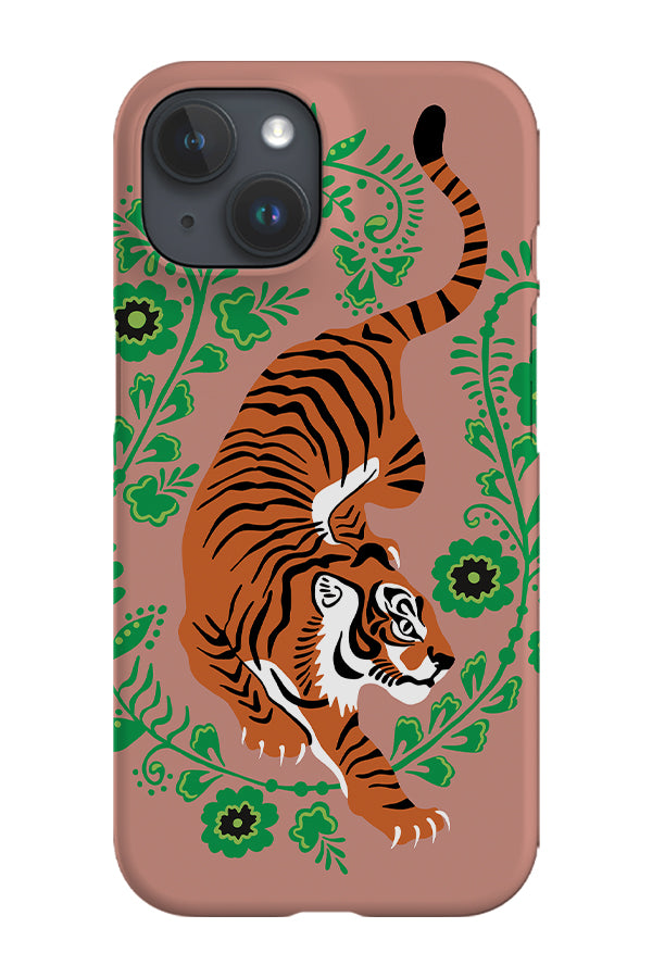 Floral Tiger Phone Case (Dusty Pink)