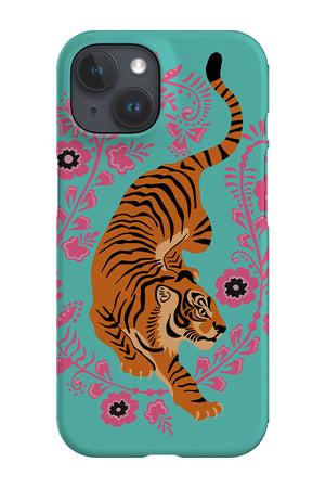 Floral Tiger Phone Case (Turquoise Pink) | Harper & Blake