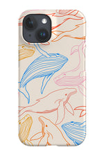 Humpback Whale Line Art Phone Case (Bright)