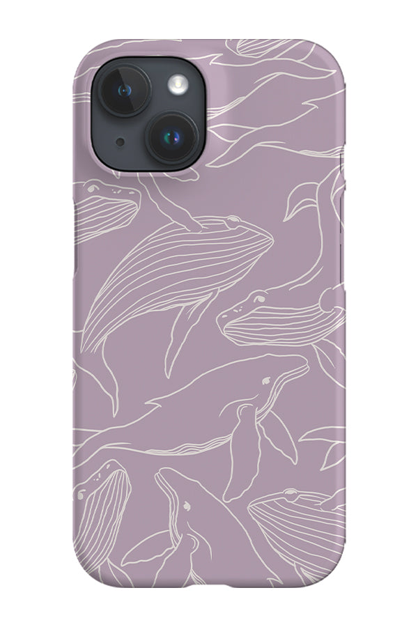 Humpback Whale Line Art Phone Case (Lilac)