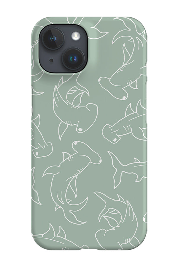 Hammerhead Shark Scatter Phone Case (Mint) | Harper & Blake