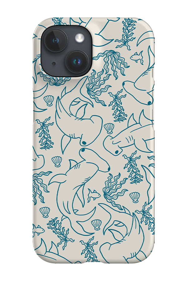 Hammerhead Shark Coral Reef Phone Case (Beige Blue) | Harper & Blake