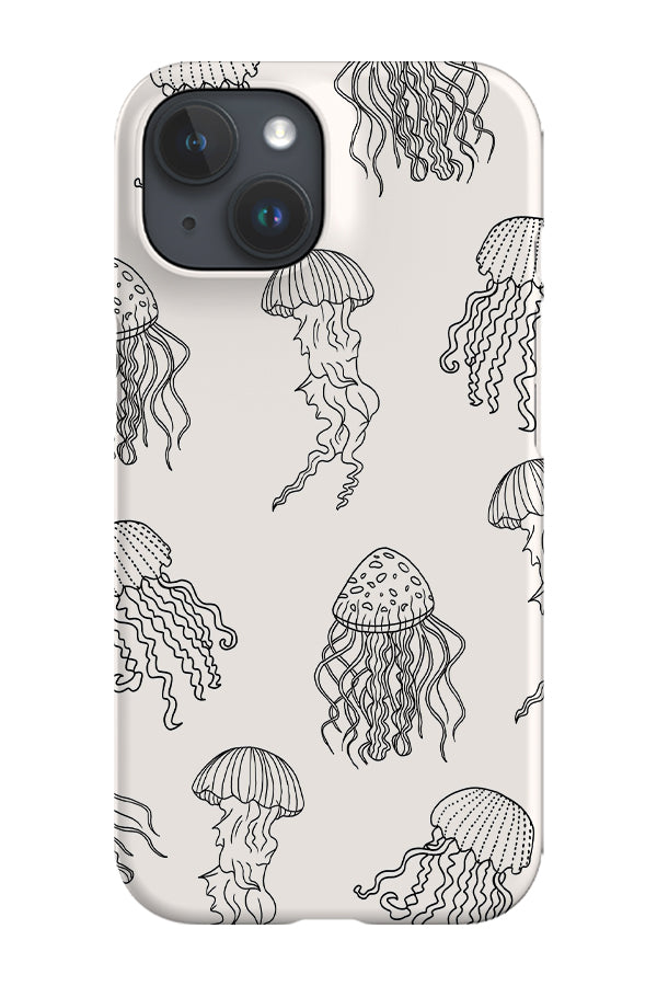 Jellyfish Line Art Phone Case (Cream) | Harper & Blake