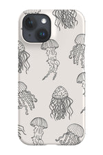 Jellyfish Line Art Phone Case (Cream)